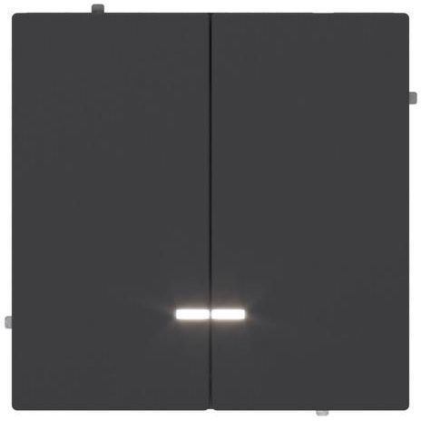 Переключатель 2-кл. KANT с подсветкой черн. уголь DKC 7012144