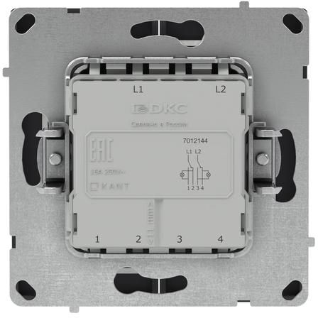 Переключатель 2-кл. KANT с подсветкой черн. уголь DKC 7012144