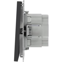 Переключатель 2-кл. KANT с подсветкой черн. уголь DKC 7012144