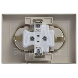 Розетка 2-м AtlasDesign 16А с заземл. в сборе беж. SchE ATN000224