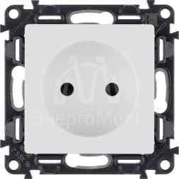Механизм розетки 1-м СП Valena Life 16А IP20 250В 2К с лиц. панелью защ. шторки безвинт. зажимы бел. Leg 753416