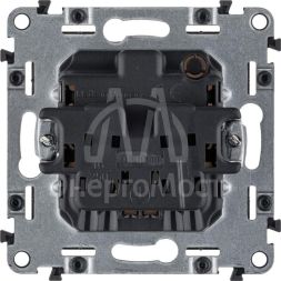 Механизм розетки 1-м СП Valena Life 16А IP20 250В 2К с лиц. панелью защ. шторки безвинт. зажимы бел. Leg 753416