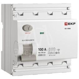 Выключатель дифференциального тока 4п 100А 100мА тип AC 6кА ВД-100N электромех. PROxima EKF E1046M100100