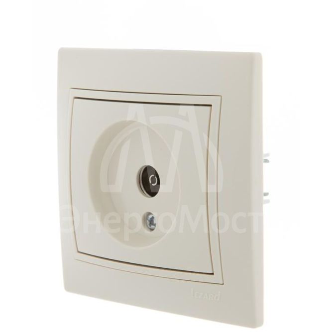 Розетка телевизионная проходная TV СП Mira крем./крем. LEZARD 701-0303-129