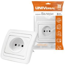 Розетка 1-м СП Валери 16А IP20 бел. Universal В0022