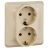 Розетка 2-м СП Этюд 16А с заземл. крем. SchE PC16-007K