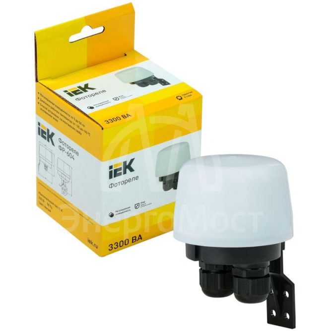 Фотореле ФР 604 3300ВА IP66 бел. IEK LFR20-604-3300-K01