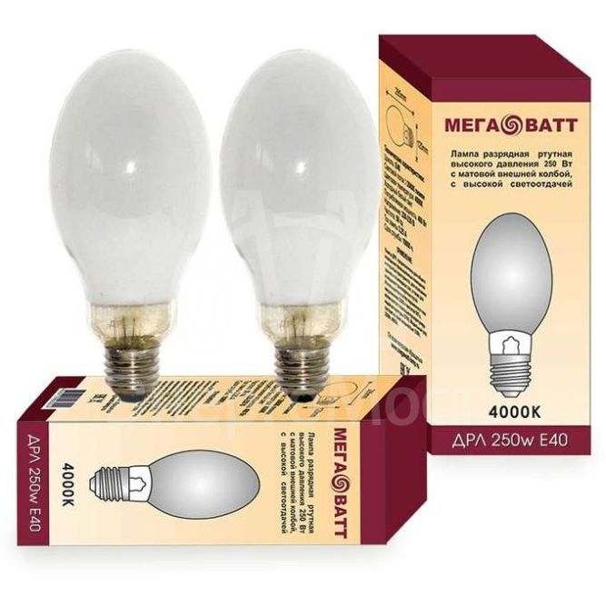 Лампа газоразрядная ртутная ДРЛ 250 E40 (20) МЕГАВАТТ 03014