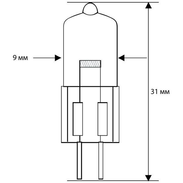 Лампа галогенная JC 20Вт 12В капс. g4 Camelion 1955