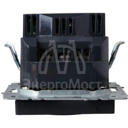 Розетка BRITE РЮш11-1-БрЧ 16А с USB A+C 18Вт с заземл. защ. шторки черн. IEK BR-R14-16-U22-018-K02