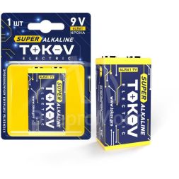 Элемент питания алкалиновый 6LR61 крона (блистер 1шт) TOKOV ELECTRIC TKE-ALS-6LR61/B1