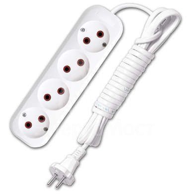 Удлинитель 4х3м без заземл. 6А IP20 У6-766 ШВВП 2х0.75 UNIVersal 9631943