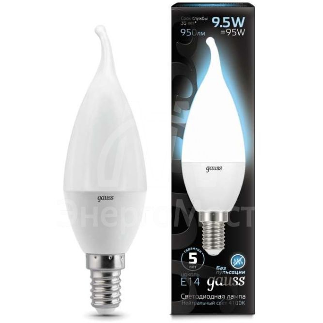 Лампа светодиодная Black Candle tailed E14 9.5Вт 4100К Gauss 104101210