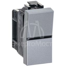 Механизм выключателя 1-кл. 1п 1мод. СП Zenit 16А IP20 с клавишей серебр. ABB 2CLA210100N1301