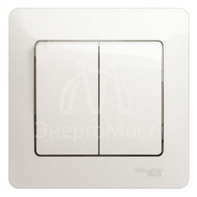 Выключатель 2-кл. СП Glossa 10А IP20 (сх. 5) 10AX в сборе перламутр SchE GSL000652