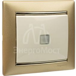 Механизм выключателя 1-кл. СП Valena 10А IP31 250В с зел. индикацией сл. кость Leg 774310