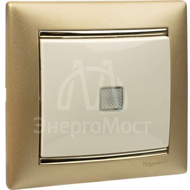 Механизм выключателя 1-кл. СП Valena 10А IP31 250В с зел. индикацией сл. кость Leg 774310