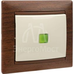 Механизм выключателя 1-кл. СП Valena 10А IP31 250В с зел. индикацией сл. кость Leg 774310