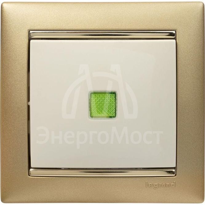 Механизм выключателя 1-кл. СП Valena 10А IP31 250В с зел. индикацией сл. кость Leg 774310