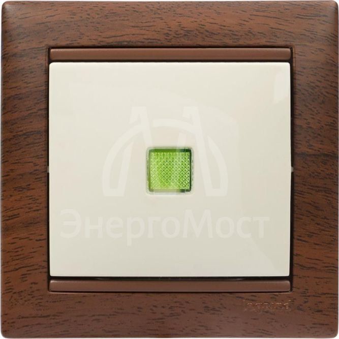 Механизм выключателя 1-кл. СП Valena 10А IP31 250В с зел. индикацией сл. кость Leg 774310