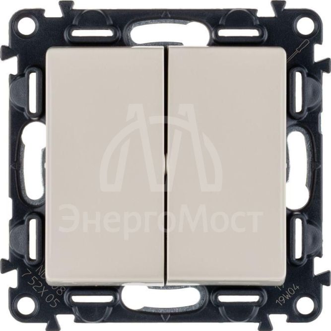 Механизм выключателя 2-кл. СП Valena Life 10А IP20 250В с лиц. панелью безвинт. зажимы сл. кость Leg 752505
