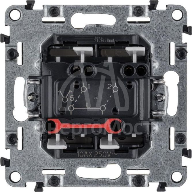 Механизм выключателя 2-кл. СП Valena Life 10А IP20 250В с лиц. панелью безвинт. зажимы сл. кость Leg 752505