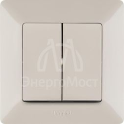 Механизм выключателя 2-кл. СП Valena Life 10А IP20 250В с лиц. панелью безвинт. зажимы сл. кость Leg 752505