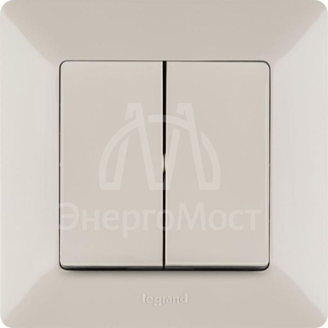 Механизм выключателя 2-кл. СП Valena Life 10А IP20 250В с лиц. панелью безвинт. зажимы сл. кость Leg 752505