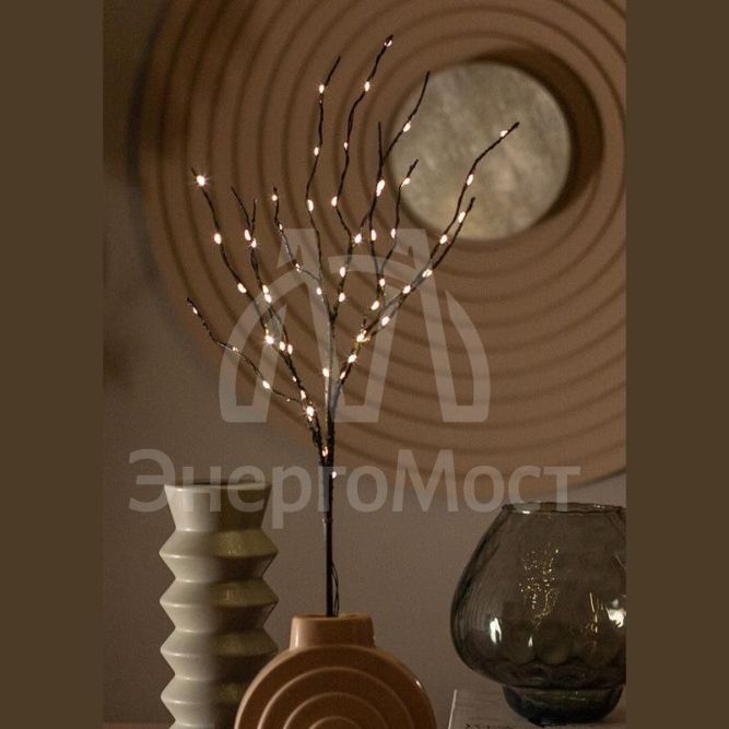 Ветвь иммитация 60см черн. 54LED 2хAA (не в компл.) КОСМОС KOC_INT-B122