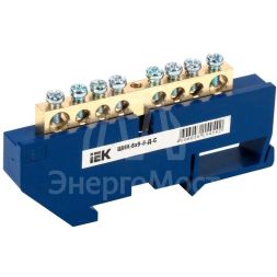 Шина нулевая на DIN-изол. ШНИ 6х9-8-Д-С IEK YNN10-69-8D-K07