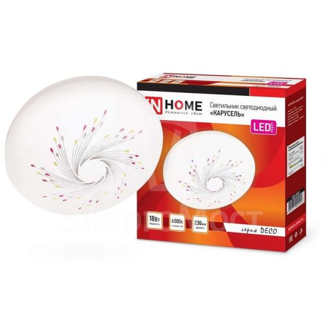 Светильник светодиодный DECO 18Вт 230В 6500К 1170лм 230мм КАРУСЕЛЬ IN HOME 4690612022246