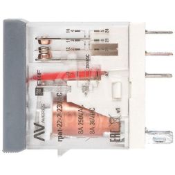 Реле промежуточное с кнопкой и мех. индикацией RPAt 22/2 8А 230В AC EKF rpat-22-2-230AC