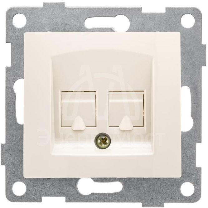 Розетка компьютерная 2-м СП Bravo RJ45 механизм беж. GUSI С10К2-003