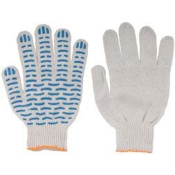 Перчатки вязаные "Волна" (4 нити) 10 класс вязки х/б с ПВХ 12491