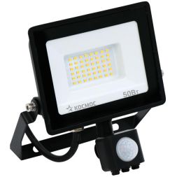 Прожектор светодиодный 50Вт 6500К IP65 4000лм с датчиком Super-Slim КОСМОС K_PR5_LED_50S
