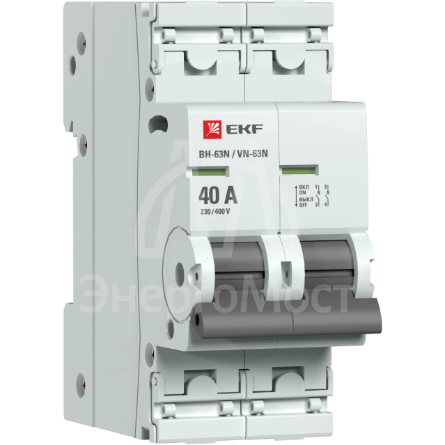 Выключатель нагрузки 2п 40А ВН-63N PROxima EKF S63240