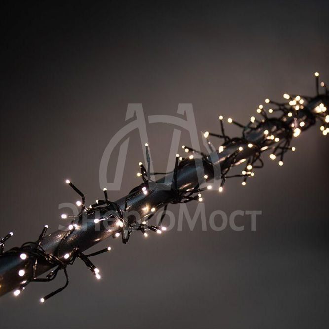 Гирлянда &amp;quot;Кластер&amp;quot; 3м 288LED тепл. бел. провод темн.-зел. IP20 Neon-Night 303-626