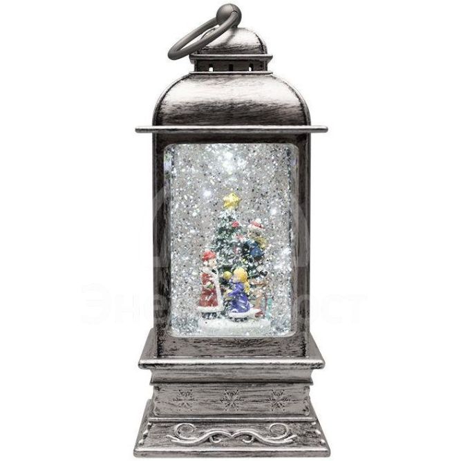 Фонарь декоративный с эффектом снегопада и подсветкой &amp;quot;Рождество&amp;quot; бел. NEON-NIGHT 501-065
