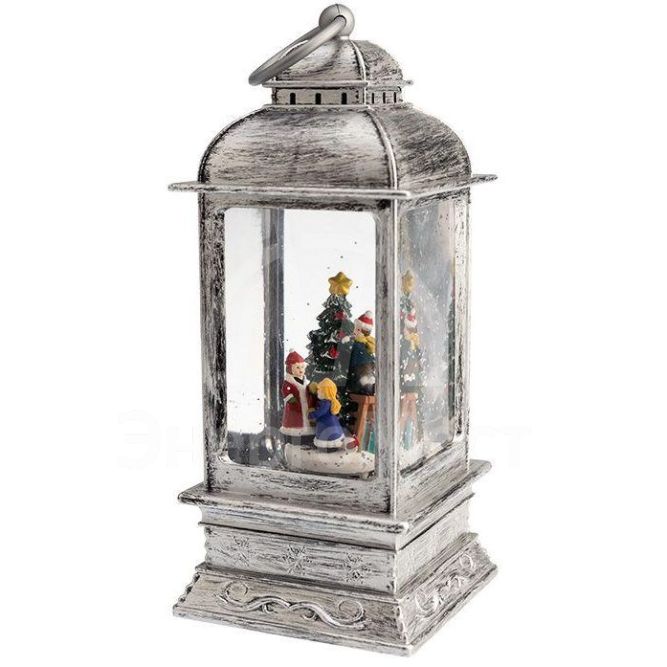 Фонарь декоративный с эффектом снегопада и подсветкой &amp;quot;Рождество&amp;quot; бел. NEON-NIGHT 501-065