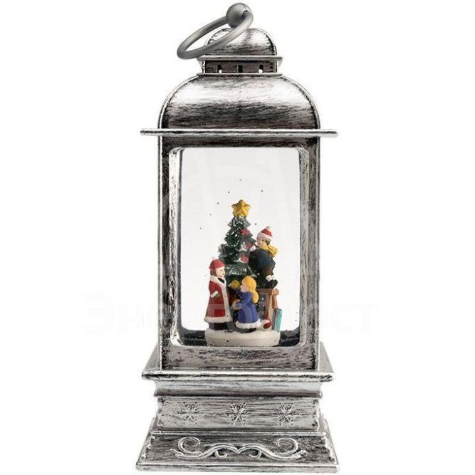 Фонарь декоративный с эффектом снегопада и подсветкой &amp;quot;Рождество&amp;quot; бел. NEON-NIGHT 501-065