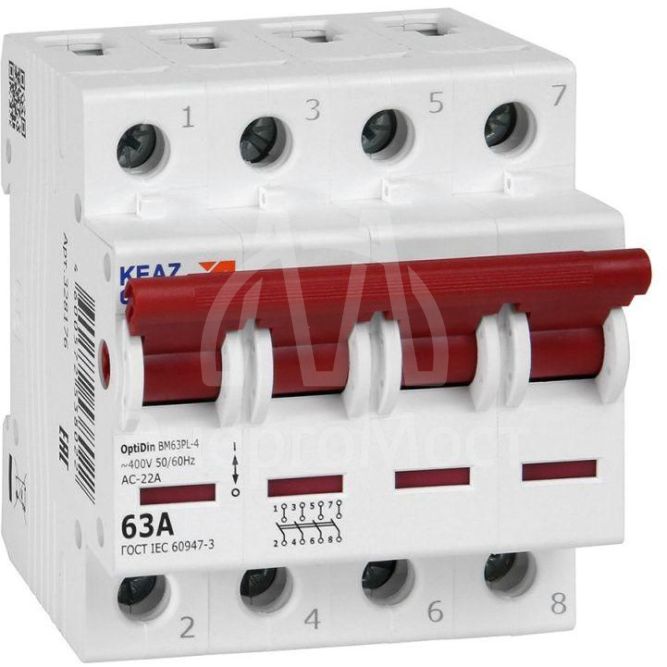 Выключатель нагрузки модульный OptiDin BM63PL-463-УХЛ3 (ВМ63PL) КЭАЗ 328176