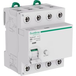 Выключатель дифференциального тока 4п 40А 300мА тип AC Systeme9 400В SE S9R14440