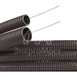 Труба гофрированная ПА 6 d23мм с протяж. темн. сер. (уп.50м) DKC PA612329F0