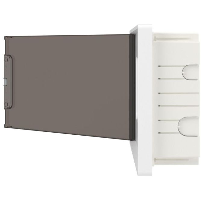 Щиток встраиваемый FRAME 18мод с тонированной дверцей с 2 шинами PEN на 8 и 10 отверст. бел. DKC F18B1WD