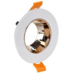 Светильник 4106 встраиваемый поворотный GU10 бел./золото пласт. IEK LT-UVB0-4106-GU10-1-K22