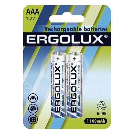Аккумулятор AAA-1100мА.ч Ni-Mh BL-2 NHAAA1100BL2 1.2В (блист.2шт) Ergolux 12446