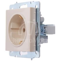 Розетка 1-м СП Vesna с заземл. ПБТ механизм крем. LEZARD 742-0388-122B