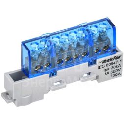 Шина нулевая N изол. на универс. держ. 6х9-8-С TEKFOR IEK TF-NN10-08-KL-K07