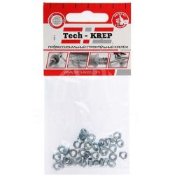 Гайка шестигранная М4 цинк. DIN 934 (уп.50шт) пакет Tech-Krep 103023