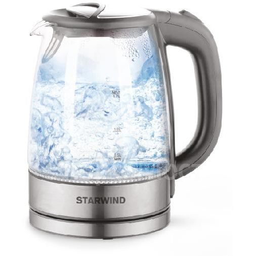 Чайник 1.7л. 2200Вт (стекло) сер./серебр. SKG2315 STARWIND 1204664